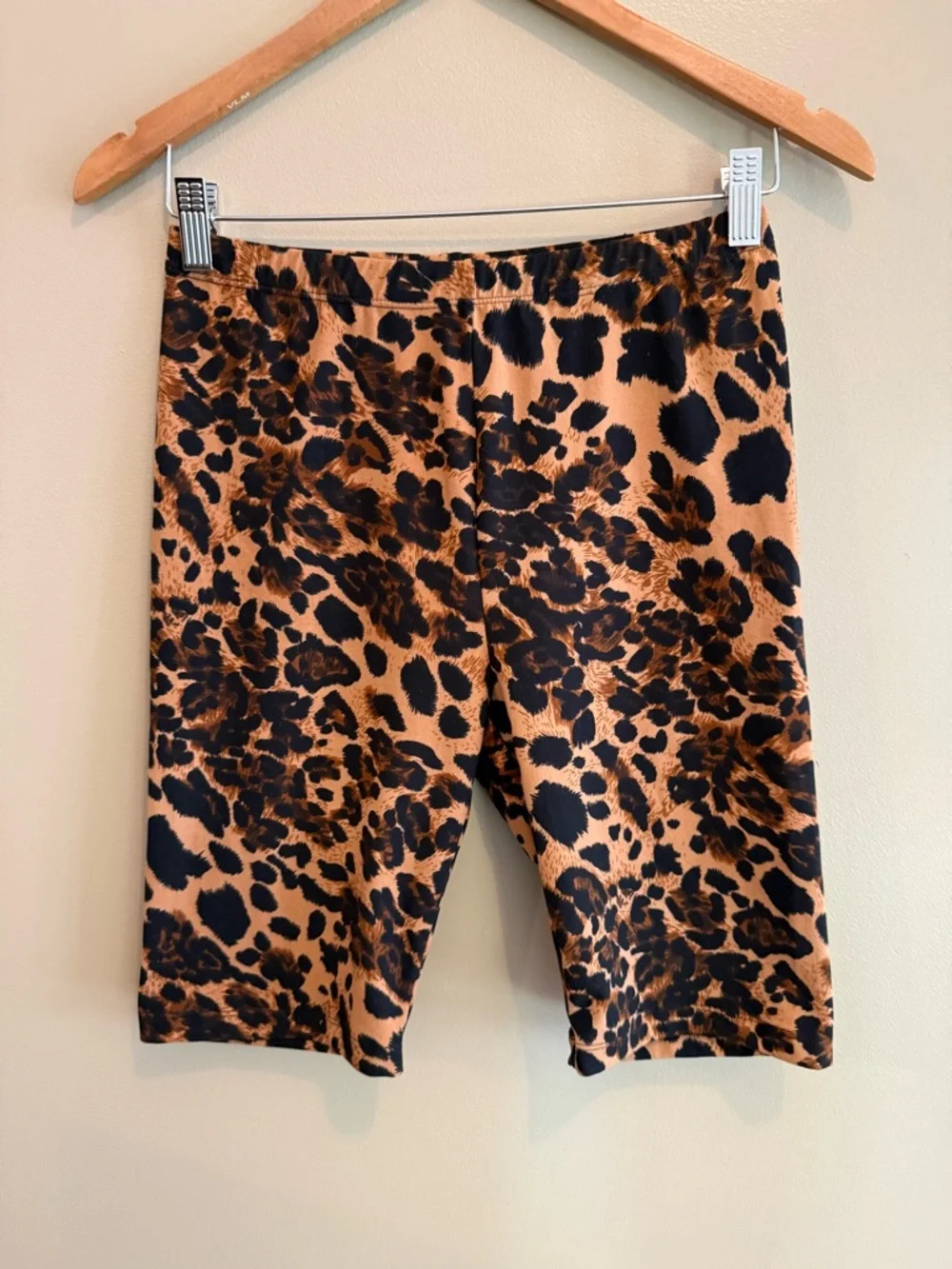 ZENANA Leopard-Print Bike Shorts in Brown and Black